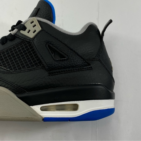 NIKE AIR JORDAN 4 Retro BG 408452-006 Size 7Y Black Blue Motorsport Alternate - Picture 7 of 12